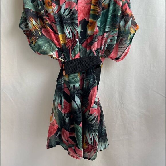 Tropical Kimono Chiffon Romper - Picture 5 of 10